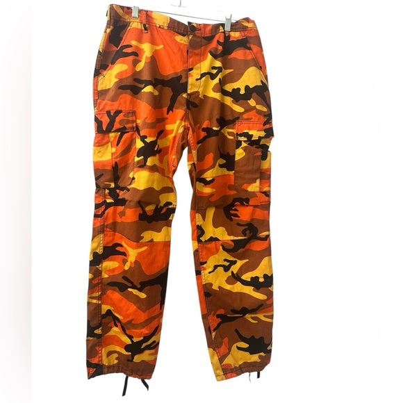 Rothco Other - Rothco Large Regular Orange Camo BDU Cargo Pants L‑R 35–39″ waist tactical style